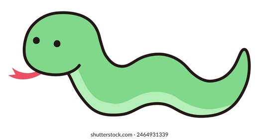 Vector illustration of a loose snake. Zodiac signs, New Year's cards