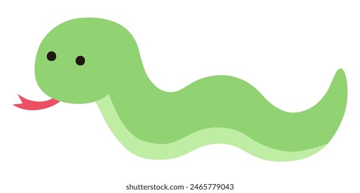 Vector illustration of a loose snake. Zodiac signs, New Year's cards