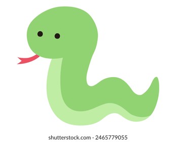 Vector illustration of a loose snake. Zodiac signs, New Year's cards