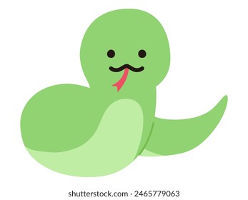 Vector illustration of a loose snake. Zodiac signs, New Year's cards