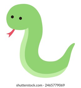 Vector illustration of a loose snake. Zodiac signs, New Year's cards