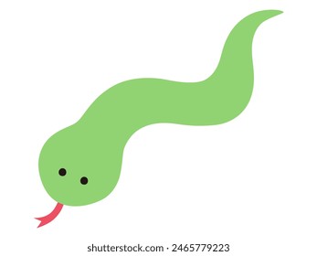 Vector illustration of a loose snake. Zodiac signs, New Year's cards