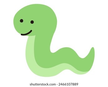 Vector illustration of a loose snake. Zodiac signs, New Year's cards