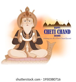 vector illustration for Lord Cheti Chand Jhulelal Jayanti, sindhi Hindu god.