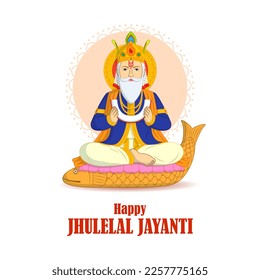 Vector illustration for Lord Cheti Chand Jhulelal Jayanti Sindhi Hindu god