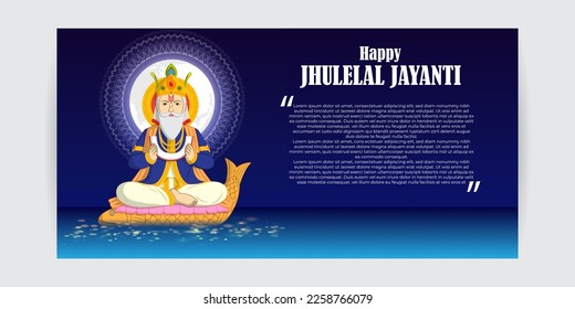 Vector illustration for Lord Cheti Chand Jhulelal Jayanti Sindhi Hindu god