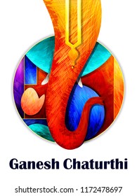 vector illustration of Lord Ganapati for Happy Ganesh Chaturthi festival background
