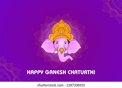 ilustración vectorial de Lord Ganapati por el festival Happy Ganesh Chaturthi fondo de banner religioso
