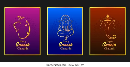 vector illustration of Lord Ganapati for Happy Ganesh Chaturthi festival religious banner background