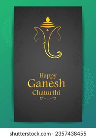 vector illustration of Lord Ganapati for Happy Ganesh Chaturthi festival religious banner background