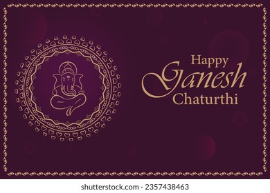 vector illustration of Lord Ganapati for Happy Ganesh Chaturthi festival religious banner background