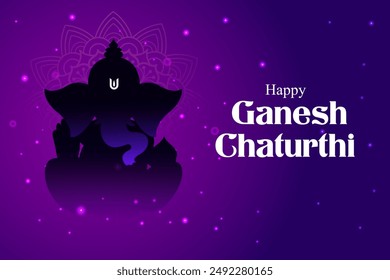 vector illustration of Lord Ganapati for Happy Ganesh Chaturthi Indian festival religious banner background