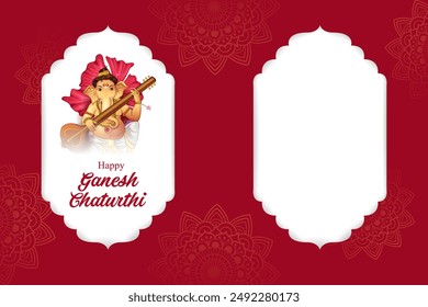 vector illustration of Lord Ganapati for Happy Ganesh Chaturthi Indian festival religious banner background