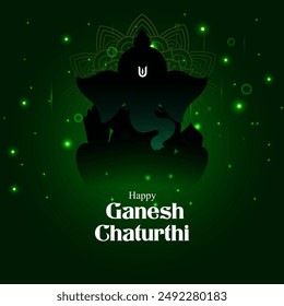 vector illustration of Lord Ganapati for Happy Ganesh Chaturthi Indian festival religious banner background