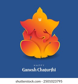 Ilustración vectorial del Señor Ganapati para el feliz fondo del Anuncio religioso del festival Ganesh Chaturthi