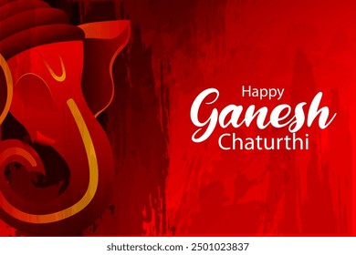 vector illustration of Lord Ganapati for Happy Ganesh Chaturthi festival religious banner background