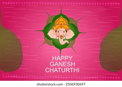 vector illustration of Lord Ganapati for Happy Ganesh Chaturthi festival religious banner background