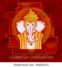 vector illustration of Lord Ganapati for Happy Ganesh Chaturthi festival background
