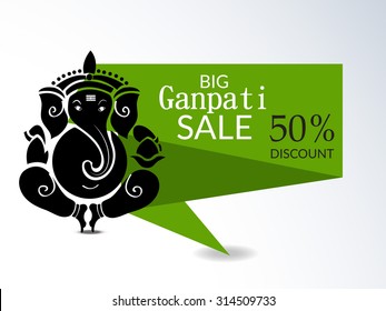 Vector illustration of Lord Ganesh Banner for Ganpati Chaturthi.