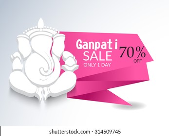 Vector illustration of Lord Ganesh Banner for Ganpati Chaturthi.