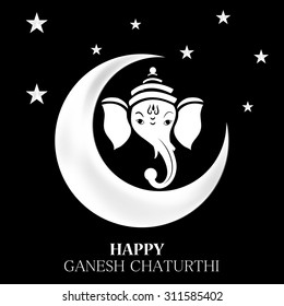 Vector illustration of Lord Ganesh for Ganesh Chaturthi. 