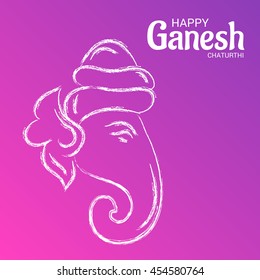 Vector illustration of Lord Ganesh Face for Ganesh Chaturthi.