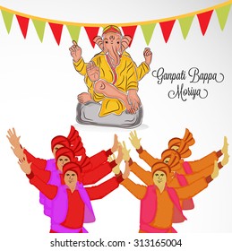 Vector illustration of Lord Ganesh for Ganpati Bappa Moriya.