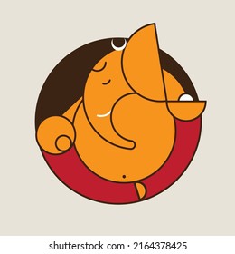 Vector Illustration Of Lord Ganesha In A Circle Shape 