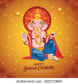 Vector illustration of lord ganesha for ganesh chaturthi