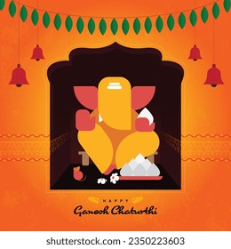 Vector illustration of lord Ganesha for Ganesh Chaturthi festival 