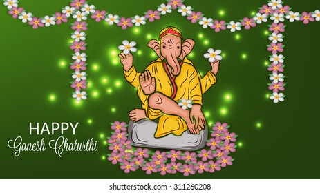 Vector illustration of a Lord Ganesha for Ganesh Chaturthi.
