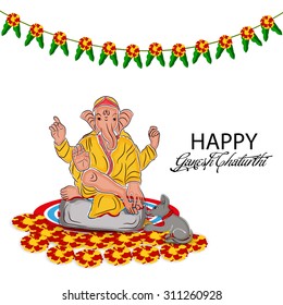 Vector illustration of a Lord Ganesha for Ganesh Chaturthi.