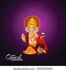 Vector illustration of lord ganesha for happy ganesh chaturthi