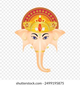 Vector illustration of Lord Ganesha on transparent background