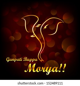 vector illustration of Lord Ganesha saying Oh Ganpati My Lord