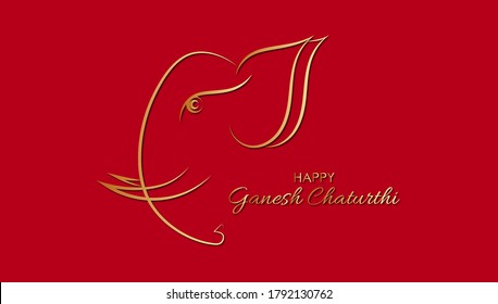 Vector Illustration of Lord Ganpati abstract background for Ganesh Chaturthi festival of India. red background