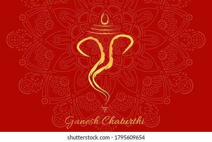 Vector Illustration of Lord Ganpati abstract background for Ganesh Chaturthi festival of India.