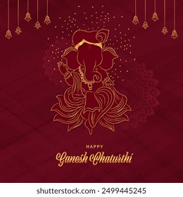 Ilustración vectorial del fondo abstracto de Lord Ganpati para el festival Ganesh Chaturthi de la India.