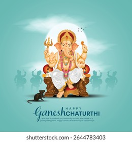 Vector illustration of lord ganpati for happy Ganesh Chaturthi festival of India. Creative background design.
