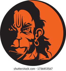 Vector Illustration of Lord Hanuman Face