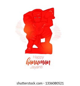 vector illustration Lord Hanuman, Indian god, happy hanuman jayanti
