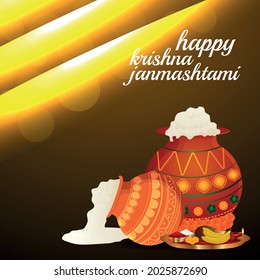 Vector illustration of lord krishna for happy krishna janmashtami