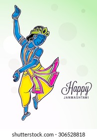 Vector illustration of Lord Krishna for Janmashtami.