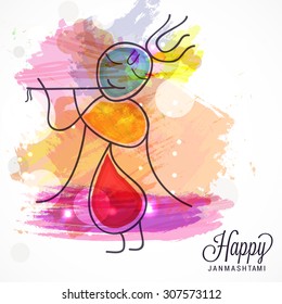 Vector illustration of Lord Krishna for Janmashtami.