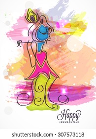 Vector illustration of Lord Krishna for Janmashtami.