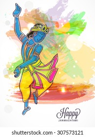 Vector illustration of Lord Krishna for Janmashtami.