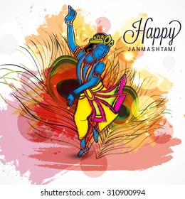 Vector illustration of Lord Krishna for Janmashtami.