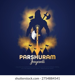 Vector illustration of Lord Parshuram for Parshuram Jayanti.