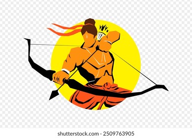 Vector illustration of lord Ram on transparent background