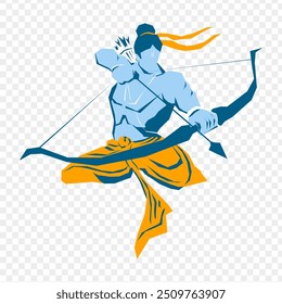 Vector illustration of lord Ram on transparent background